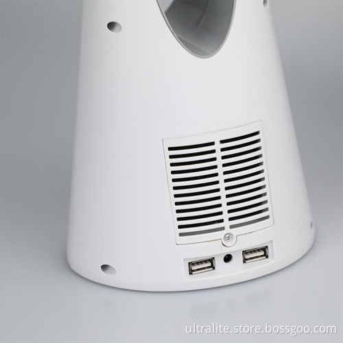 New Product Led Table Lamp Office Lighting With Bladeless Fan Sensor Touch And 2 Usb Ports